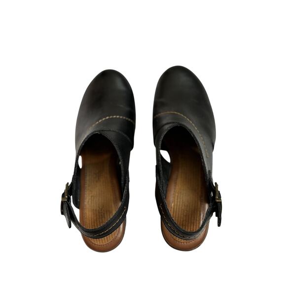 b.ø.c Born Leather Slingback Clogs Women’s 9 | Platform Heels Comfort Wood Look - Picture 3 of 7